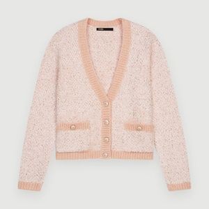 Maje DECORATIVE KNIT CARDIGAN Sz US8